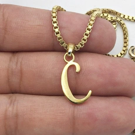 Pendentif Lettre Initiale En Or 18 Carats 12 Pendentif Lettre Initiale En Or 18 Carats – Image 11