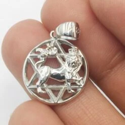 Pendentif Lion De Juda -Vivalatina Boutiqe Pendentif lion de juda or blanc 8