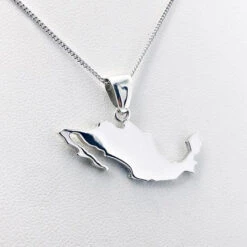 Collier Mexicain: Carte Du Mexique -Vivalatina Boutiqe Pendentif mexique argent 1