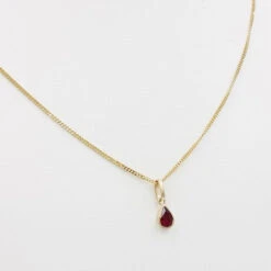 Pendentif Rubis Poire En Or Pour Femme -Vivalatina Boutiqe Pendentif rubis or 4