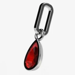Pendentif Rubis Poire En Or Pour Femme -Vivalatina Boutiqe Pendentif rubis or blanc 2