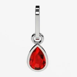 Pendentif Rubis Poire En Or Pour Femme -Vivalatina Boutiqe Pendentif rubis or blanc 3