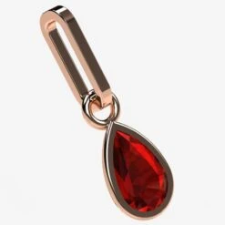 Pendentif Rubis Poire En Or Pour Femme -Vivalatina Boutiqe Pendentif rubis or rose 1