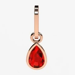 Pendentif Rubis Poire En Or Pour Femme -Vivalatina Boutiqe Pendentif rubis or rose 3