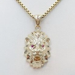 Pendentif Tête De Lion -Vivalatina Boutiqe Pendentif tete lion or 6 min