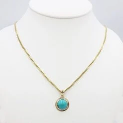 Pendentif Turquoise Pour Femme 13 Pendentif Turquoise Pour Femme -Vivalatina Boutiqe Pendentif turquoise veritable or 1