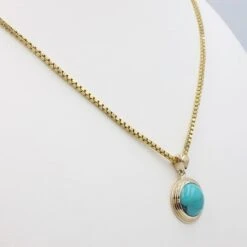 Pendentif Turquoise Pour Femme 14 Pendentif Turquoise Pour Femme -Vivalatina Boutiqe Pendentif turquoise veritable or 2