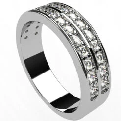 Alliance Double Rang De Diamants -Vivalatina Boutiqe alliance double rangs diamants or blanc 18 carats