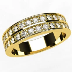 Alliance Double Rang De Diamants -Vivalatina Boutiqe alliance double rangs diamants or jaune 18 carats 2