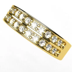 Alliance Double Rang De Diamants -Vivalatina Boutiqe alliance double rangs diamants or jaune 18 carats 3