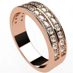 Alliance Double Rang De Diamants -Vivalatina Boutiqe alliance double rangs diamants or rose 18 carats