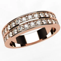 Alliance Double Rang De Diamants -Vivalatina Boutiqe alliance double rangs diamants or rose 18 carats 2