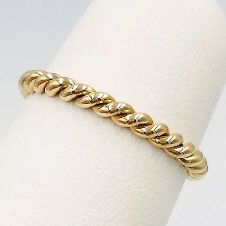 Alliance Torsadée En Or 18 Carats 11 Alliance Torsadée En Or 18 Carats – Image 9