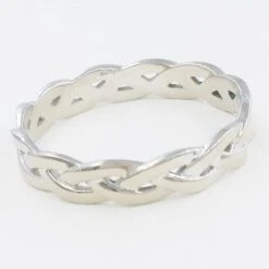 Alliance Tressée -Vivalatina Boutiqe alliance tressee or blanc 1