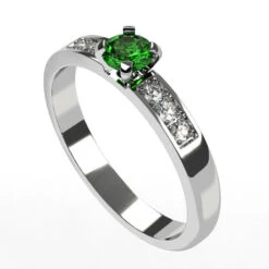 Duo D'Alliances Avec Pierre D'Émeraude 25 Duo D'Alliances Avec Pierre D'Émeraude -Vivalatina Boutiqe allianceemeraudefemmeorblanc18carats