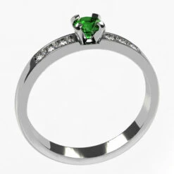 Duo D'Alliances Avec Pierre D'Émeraude 24 Duo D'Alliances Avec Pierre D'Émeraude -Vivalatina Boutiqe allianceemeraudefemmeorblanc18carats4