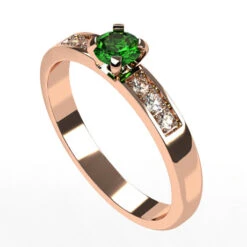 Duo D'Alliances Avec Pierre D'Émeraude 33 Duo D'Alliances Avec Pierre D'Émeraude -Vivalatina Boutiqe allianceemeraudefemmeorrose18carats