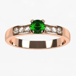 Duo D'Alliances Avec Pierre D'Émeraude 30 Duo D'Alliances Avec Pierre D'Émeraude -Vivalatina Boutiqe allianceemeraudefemmeorrose18carats2