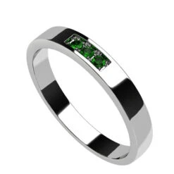 Duo D'Alliances Avec Pierre D'Émeraude 36 Duo D'Alliances Avec Pierre D'Émeraude -Vivalatina Boutiqe allianceemeraudehommeorblanc18carats