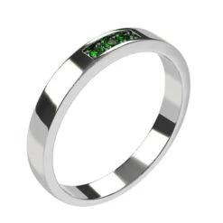 Duo D'Alliances Avec Pierre D'Émeraude 35 Duo D'Alliances Avec Pierre D'Émeraude -Vivalatina Boutiqe allianceemeraudehommeorblanc18carats3