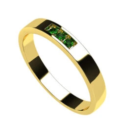 Duo D'Alliances Avec Pierre D'Émeraude 39 Duo D'Alliances Avec Pierre D'Émeraude -Vivalatina Boutiqe allianceemeraudehommeorjaune18carats