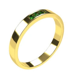 Duo D'Alliances Avec Pierre D'Émeraude 38 Duo D'Alliances Avec Pierre D'Émeraude -Vivalatina Boutiqe allianceemeraudehommeorjaune18carats3