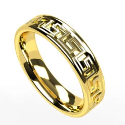 Bague Grecque Avec Motifs Grecs Antique -Vivalatina Boutiqe alliancegrecqueorjaune18carats