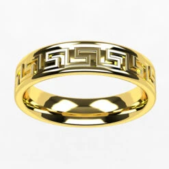 Bague Grecque Avec Motifs Grecs Antique -Vivalatina Boutiqe alliancegrecqueorjaune18carats2