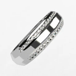 Alliance Originale Pour Homme En Or Et Diamants -Vivalatina Boutiqe alliancehommeoriginalediamantsorblanc18carats 3