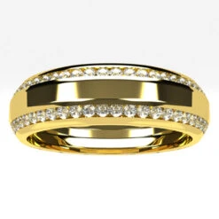 Alliance Originale Pour Homme En Or Et Diamants -Vivalatina Boutiqe alliancehommeoriginalediamantsorjaune18carats 1