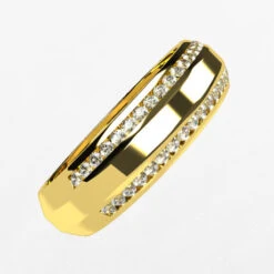 Alliance Originale Pour Homme En Or Et Diamants -Vivalatina Boutiqe alliancehommeoriginalediamantsorjaune18carats 3