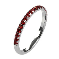 Alliance Rubis Fine En Or Pour Femme