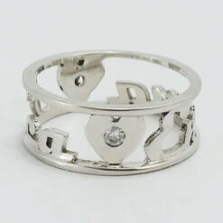 Bague 2 Ou 3 Prénoms Personnalisables En Or Et Diamants -Vivalatina Boutiqe bague 2 prenoms or blanc 18 carats 2