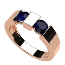 Bague Saphir Moderne Pour Femme Personnalisable -Vivalatina Boutiqe bague 2 saphirs moderne 12