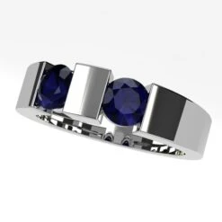 Bague Saphir Moderne Pour Femme Personnalisable -Vivalatina Boutiqe bague 2 saphirs moderne 3