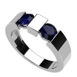 Bague Saphir Moderne Pour Femme Personnalisable -Vivalatina Boutiqe bague 2 saphirs moderne 4
