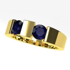Bague Saphir Moderne Pour Femme Personnalisable -Vivalatina Boutiqe bague 2 saphirs moderne 7