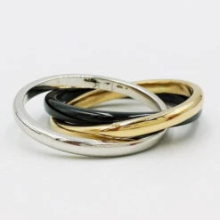 Bague 3 Anneaux Entrelacés -Vivalatina Boutiqe bague 3 anneaux ceramique 1