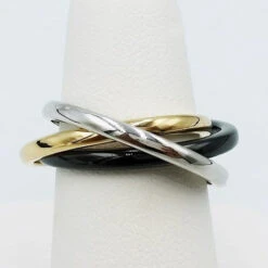 Bague 3 Anneaux Entrelacés -Vivalatina Boutiqe bague 3 anneaux ceramique 3