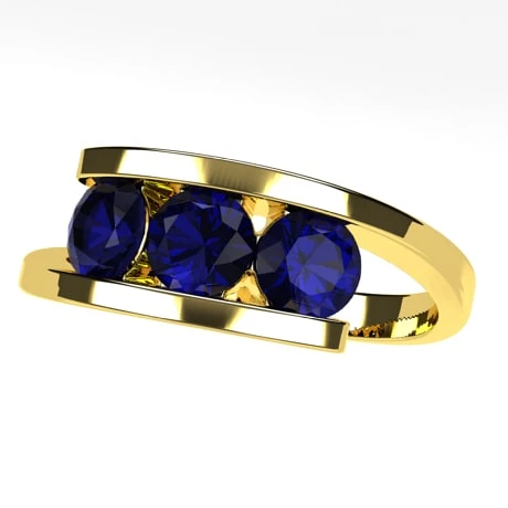 Bague 3 Pierres De Saphir 7 Bague 3 Pierres De Saphir – Image 5