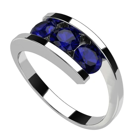 Bague 3 Pierres De Saphir 8 Bague 3 Pierres De Saphir – Image 6