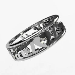 Bague 2 Ou 3 Prénoms Personnalisables En Or Et Diamants -Vivalatina Boutiqe bague 3 prenoms or blanc 18 carats 3 Copy