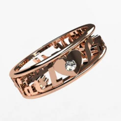 Bague 2 Ou 3 Prénoms Personnalisables En Or Et Diamants -Vivalatina Boutiqe bague 3 prenoms or rose 18 carats 3 Copy