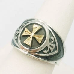 Bague Croix Des Templiers En Argent -Vivalatina Boutiqe bague croix templier or 1