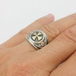 Bague Croix Des Templiers En Argent -Vivalatina Boutiqe bague croix templier or 6