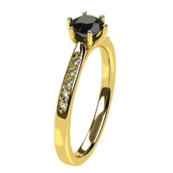 Bague Diamant Noir Or Jaune -Vivalatina Boutiqe bague diamant noir or jaune 3
