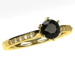 Bague Diamant Noir Or Jaune -Vivalatina Boutiqe bague diamant noir or jaune 4