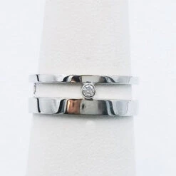 Bague Double Anneau En Or -Vivalatina Boutiqe bague double anneau or blanc 18 carats