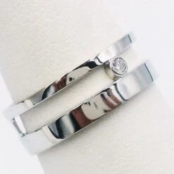 Bague Double Anneau En Or -Vivalatina Boutiqe bague double anneau or blanc 18 carats 3