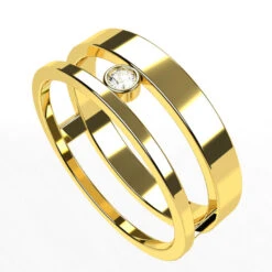 Bague Double Anneau En Or -Vivalatina Boutiqe bague double anneau or jaune 18 carats